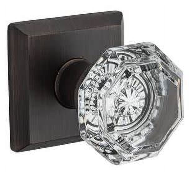 Crystal Passage Door Knob with Traditional Square Rose
