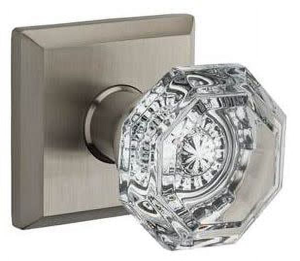 Crystal Passage Door Knob with Traditional Square Rose