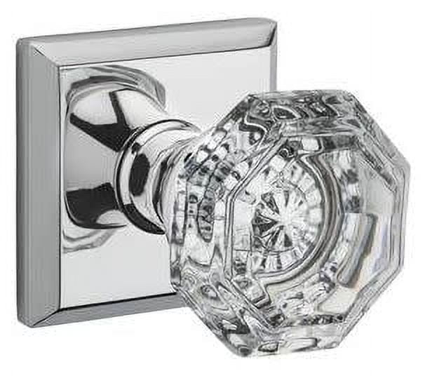 Crystal Passage Door Knob with Traditional Square Rose