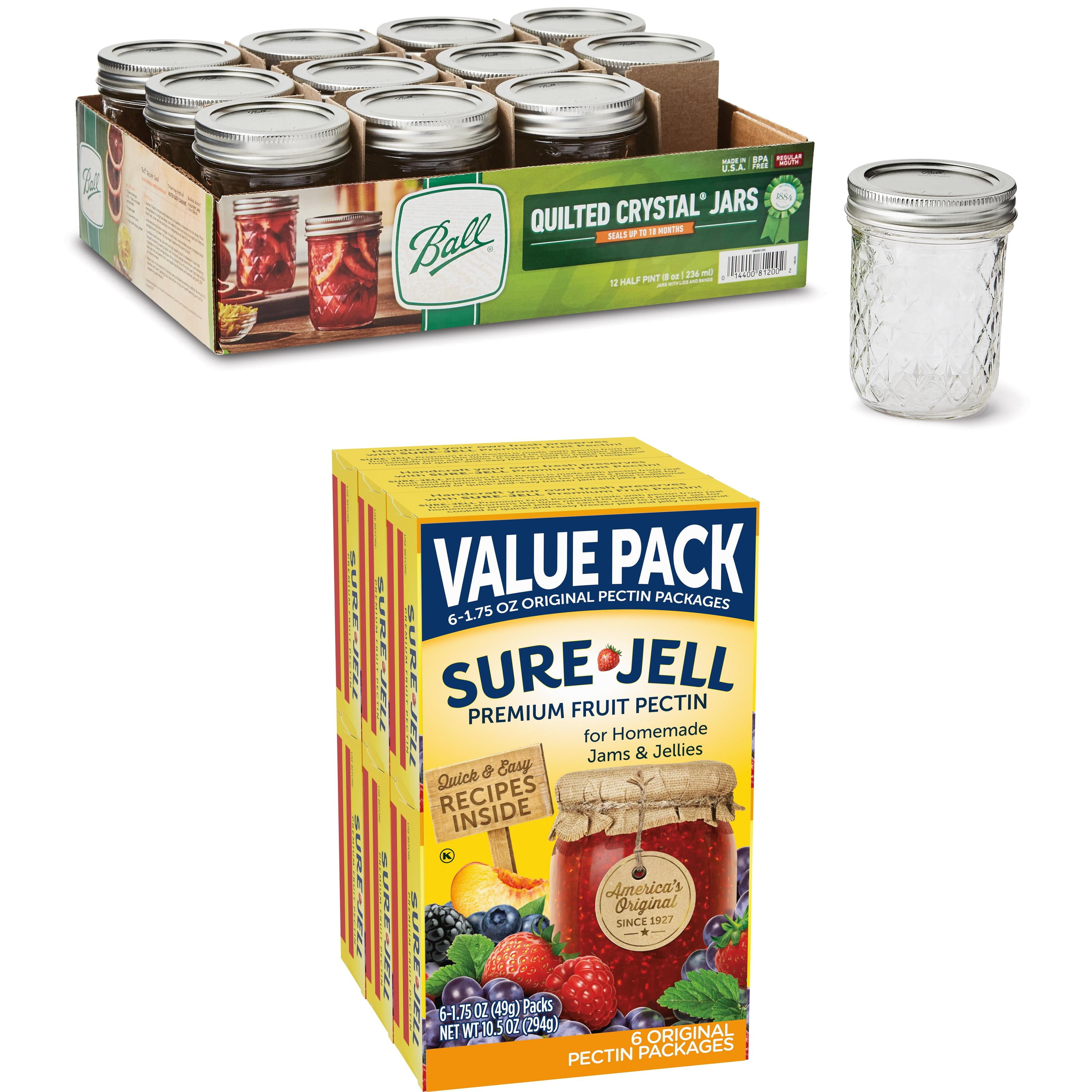 Ball Quilted Crystal Mason Jar w/ Lid & Band, Regular Mouth, 8 Ounces, 12 Count, 4 lb.
