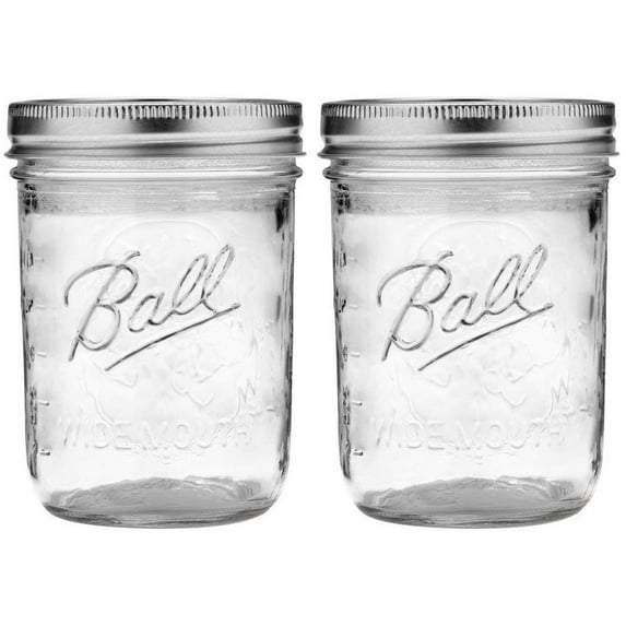 Wide Mouth Mason Jars 16 oz - (2 Pack)