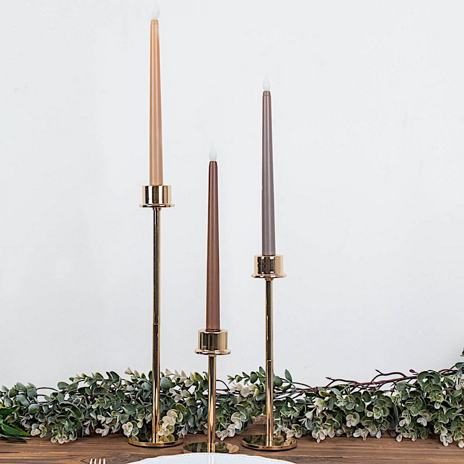 Efavormart Set of 3 | 11" Mixed Natural Warm Flickering Flameless LED Taper Candles