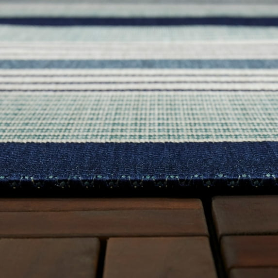 JONATHAN Y SCANDINAVIAN 8 x 10 Area Rug, Aarhus Minimalist Striped - Navy/ivory, SCN102A-8