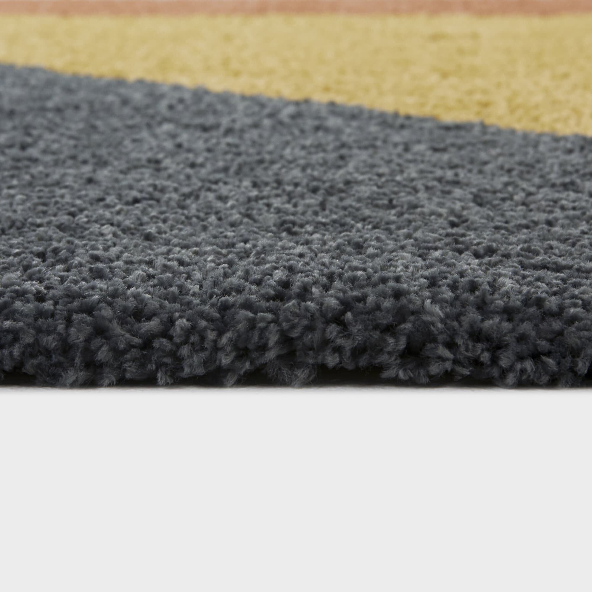 Balta  Jordan Modern Color Block Shag Area Rug Mustard 4'4" x 6' 4' x 6' Tan, Navy, Sage