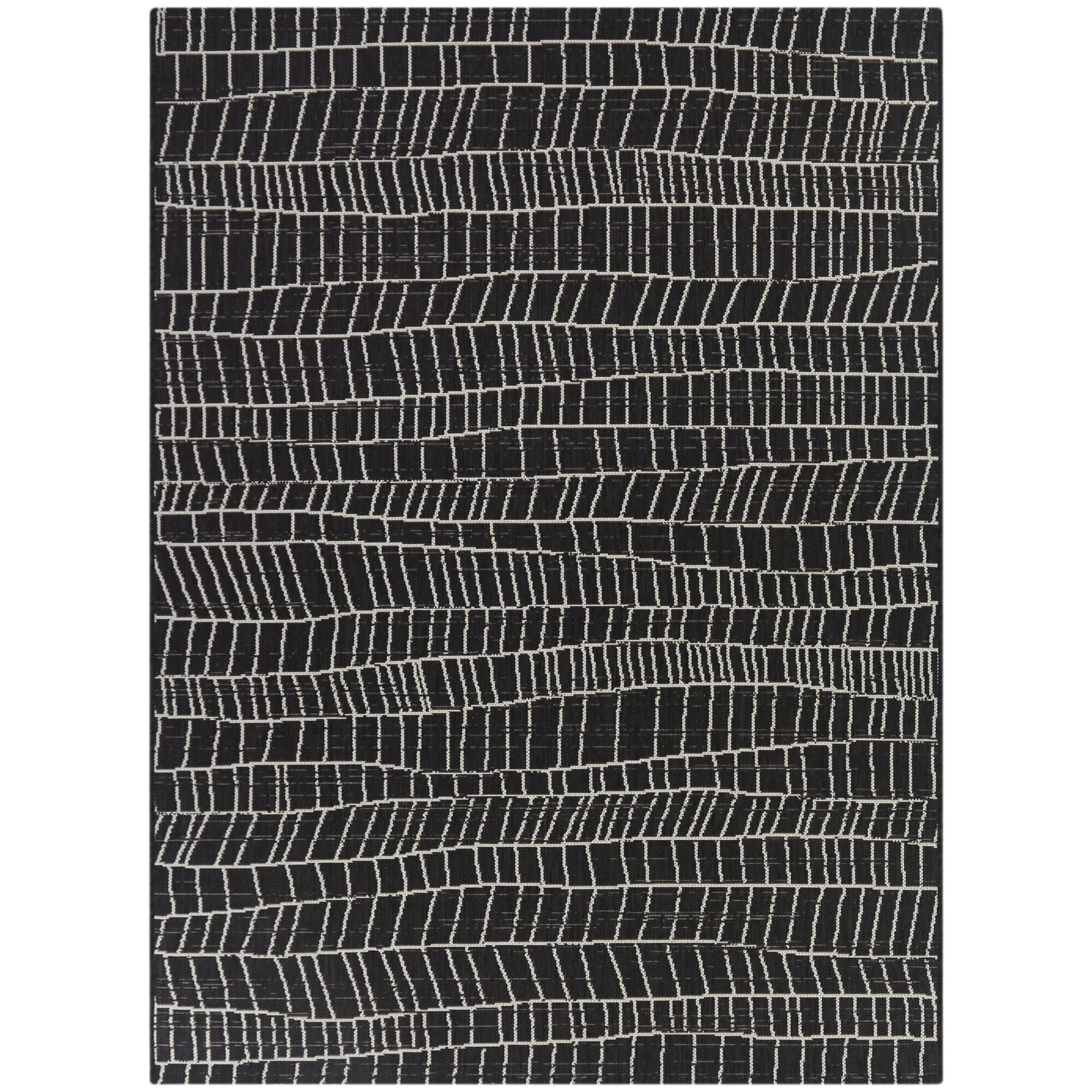 Balta Siegel Modern Geometric Indoor/Outdoor Area Rug 5'3" x 7' - Charcoal