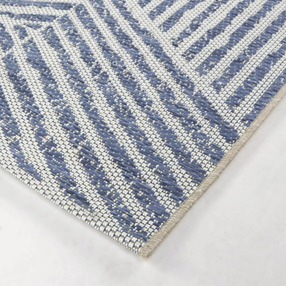 Balta US, Inc Darcy Modern Stripe Indoor/Outdoor Area Rug Blue 5'3" x 7' 5' x 8' Off-White Runner, Rectangle