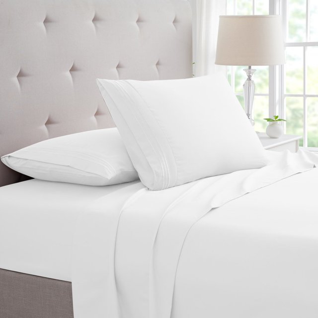 Bamboo 1800 Thread Count 3 Line Embroidered Deep Pocket Sheet Set (4pc)