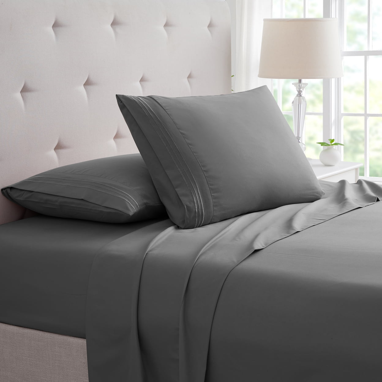 Bamboo Comfort Bamboo 1800 Thread Count 3 Line Embroidered Deep Pocket Sheet Set (4pc)