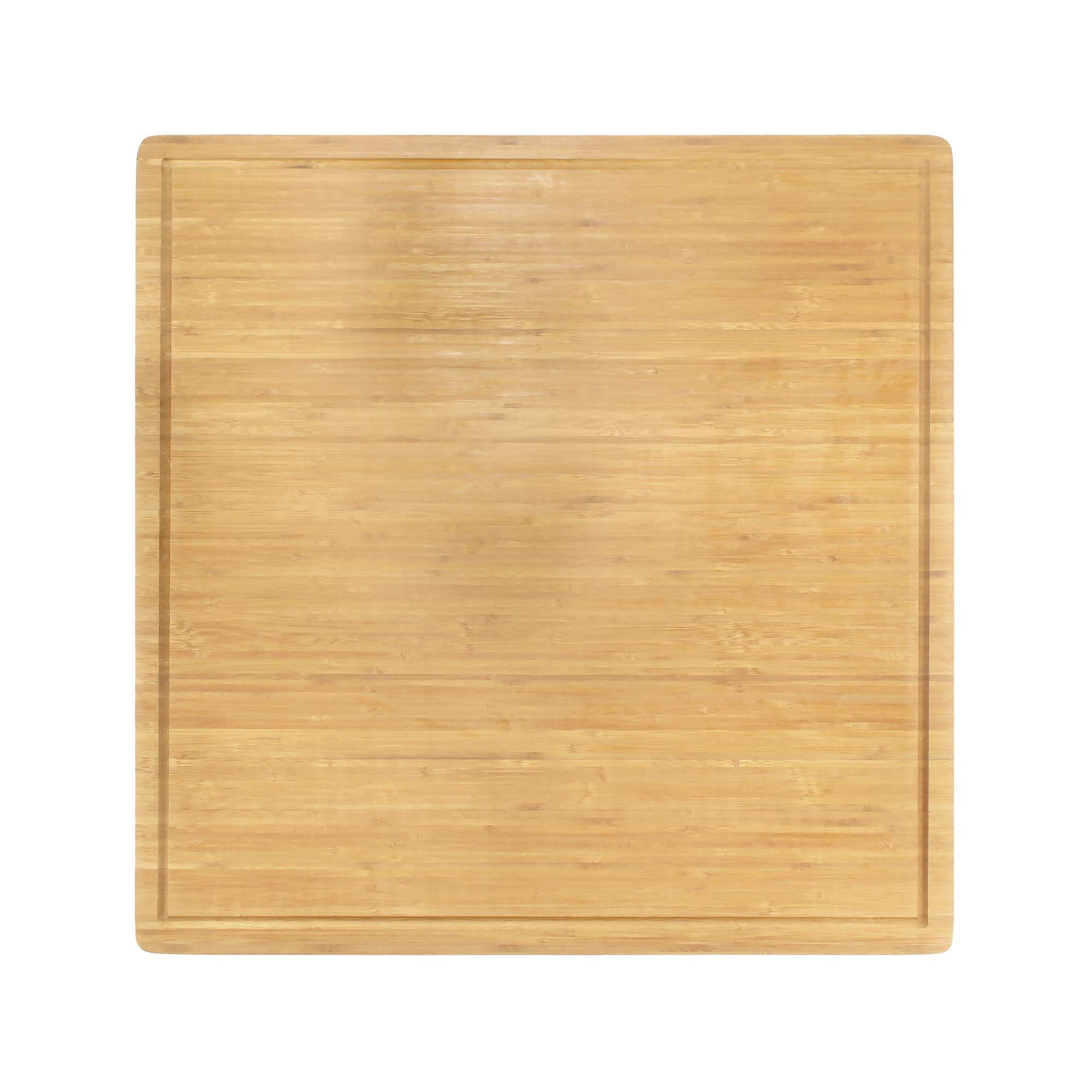 BambooMN Bamboo Burner Cover Cutting Board - 3 Ply - Extra Large Square - Grooved/Flat (24" x 24" x 0.75") - 1 Piece