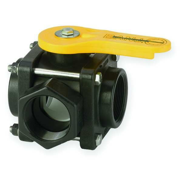 Banjo Polypropylene Ball Valve,3-Way,FNPT,2 in V200SL