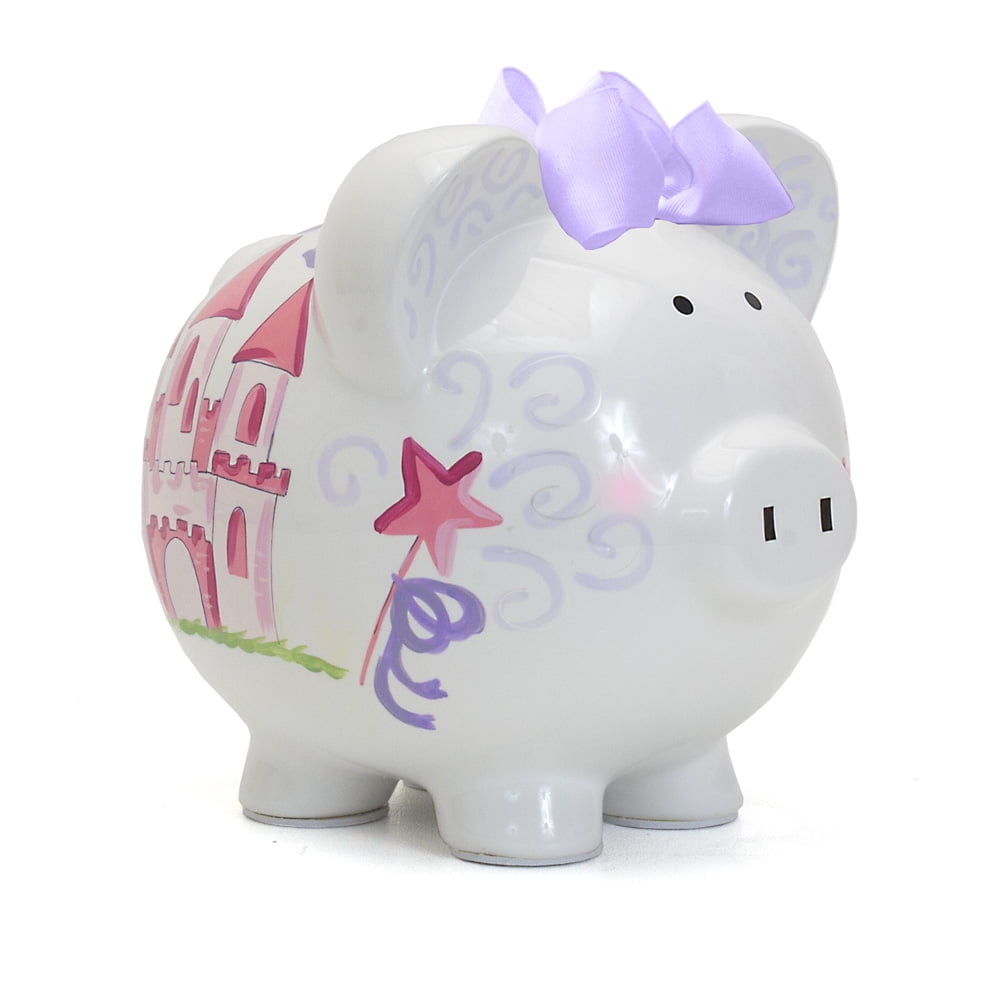 Bank Fancy Fairy Castle Piggy Bank Ceramic Crown Money Saver 36847