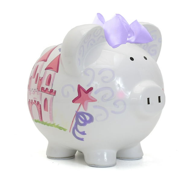 Bank Fancy Fairy Castle Piggy Bank Ceramic Crown Money Saver 36847