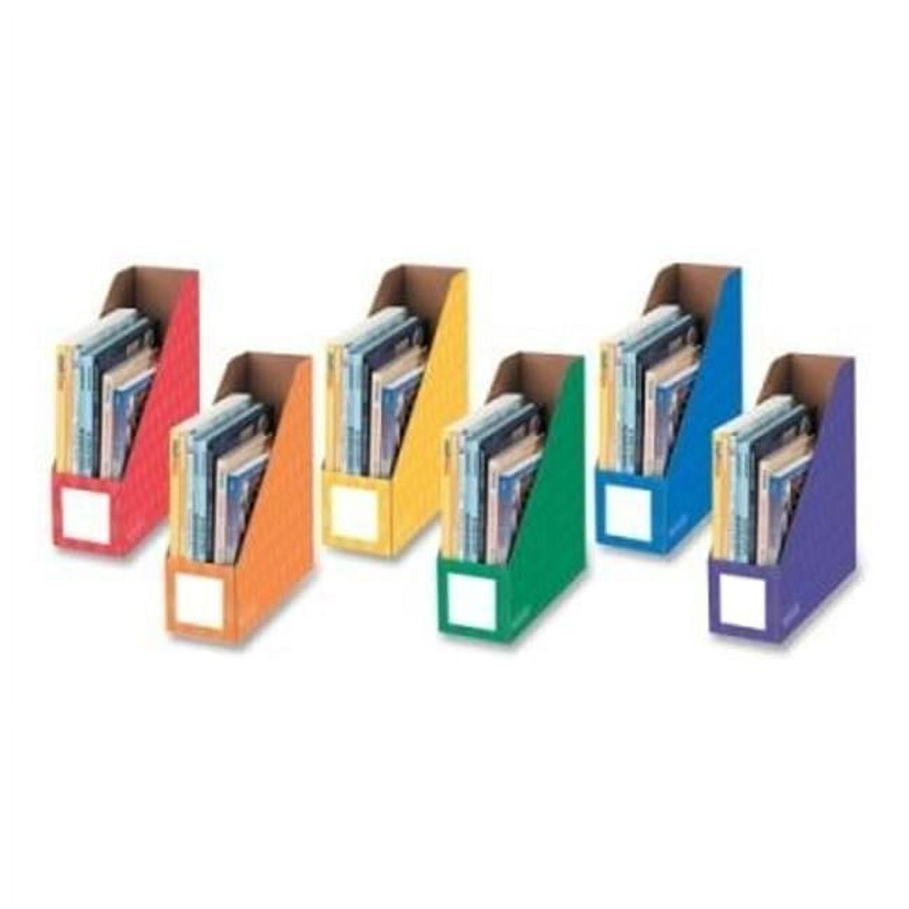 Bankers Box Extra-Wide Cardboard Magazine File, 4.25 x 11.38 x 12.88, Assorted, 6/Pack (3381901)