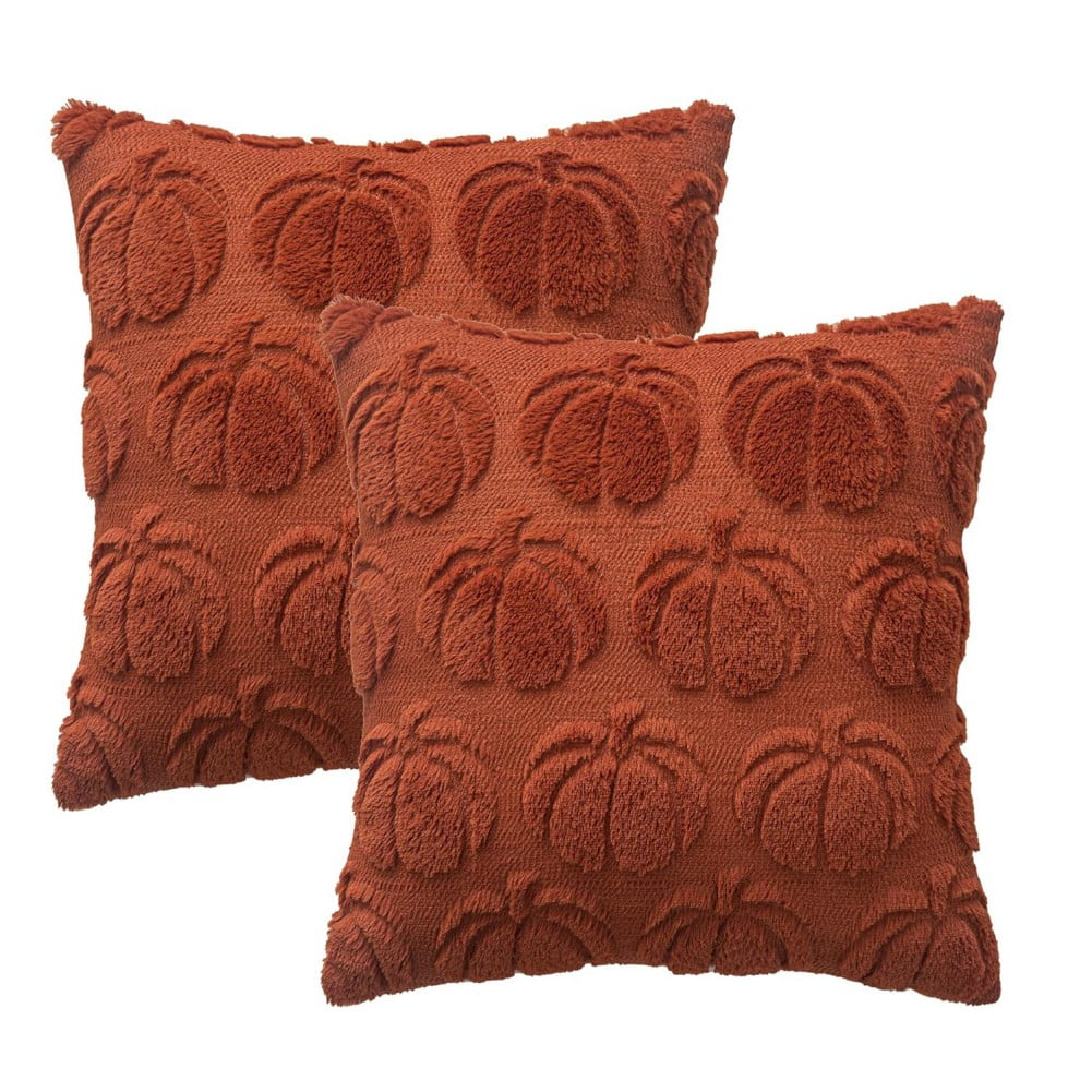 Clearance Deals!Crcmjuhgsa Pillow Case 2pc Pumpkin Fall Decorative Throw Pillow Covers 18"x18" Soft Faux Pillow Covers For Autumn Plush Pillow Cases For Farmhouse Halloween Decor