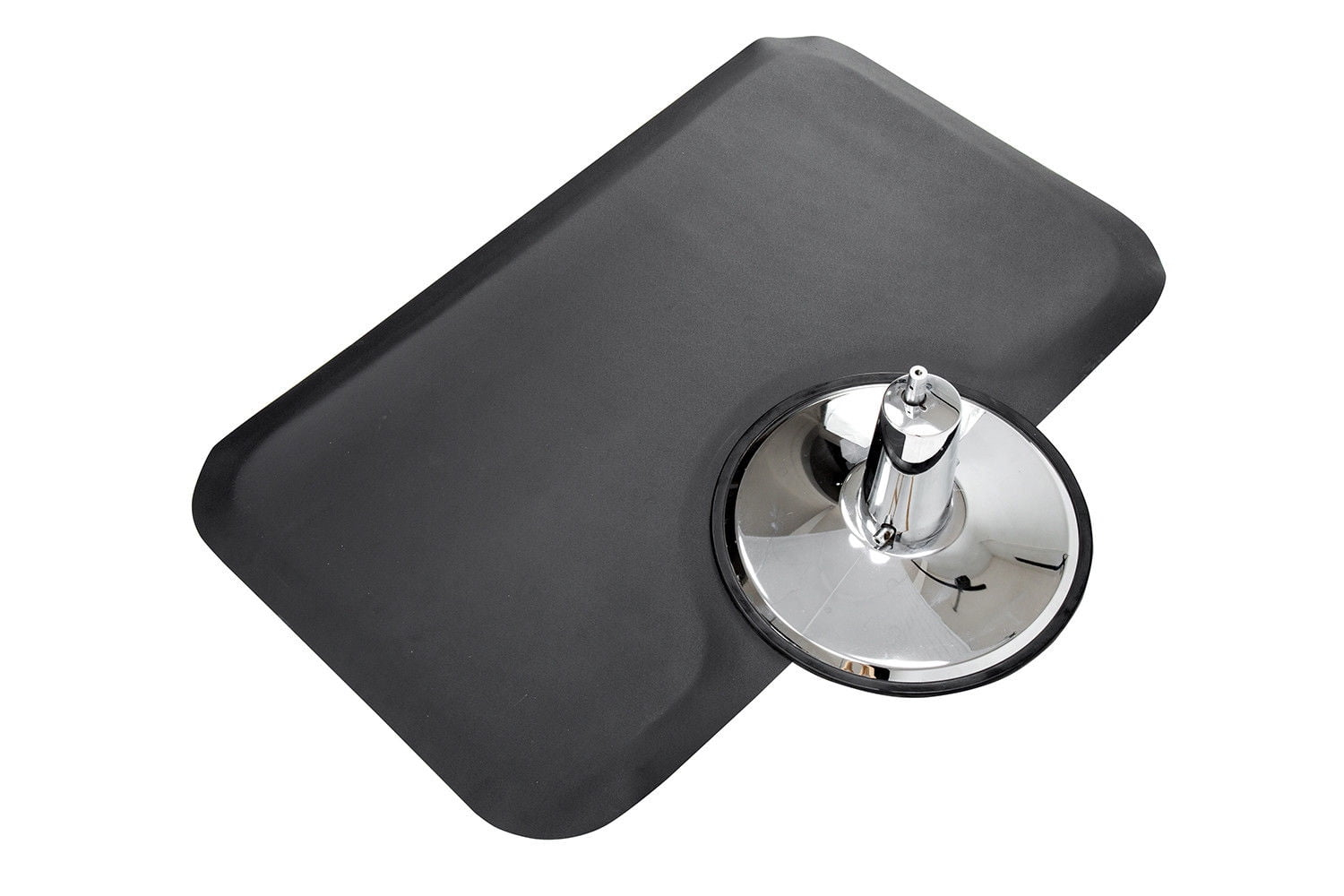 BarberPub Black Polyurethane Sponge Barber Chair Mat Anti Fatigue Matting, Rectangle 0035