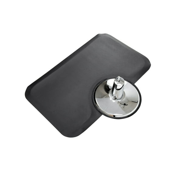 BarberPub Black Polyurethane Sponge Barber Chair Mat Anti Fatigue Matting, Rectangle 0035