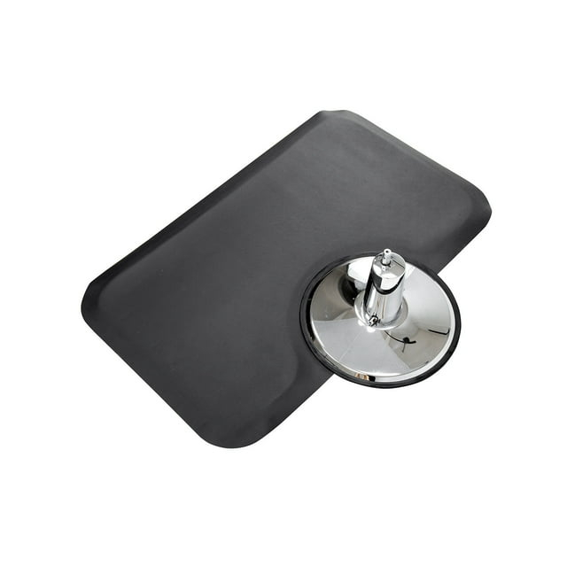 BarberPub Black Polyurethane Sponge Barber Chair Mat Anti Fatigue Matting, Rectangle 0035