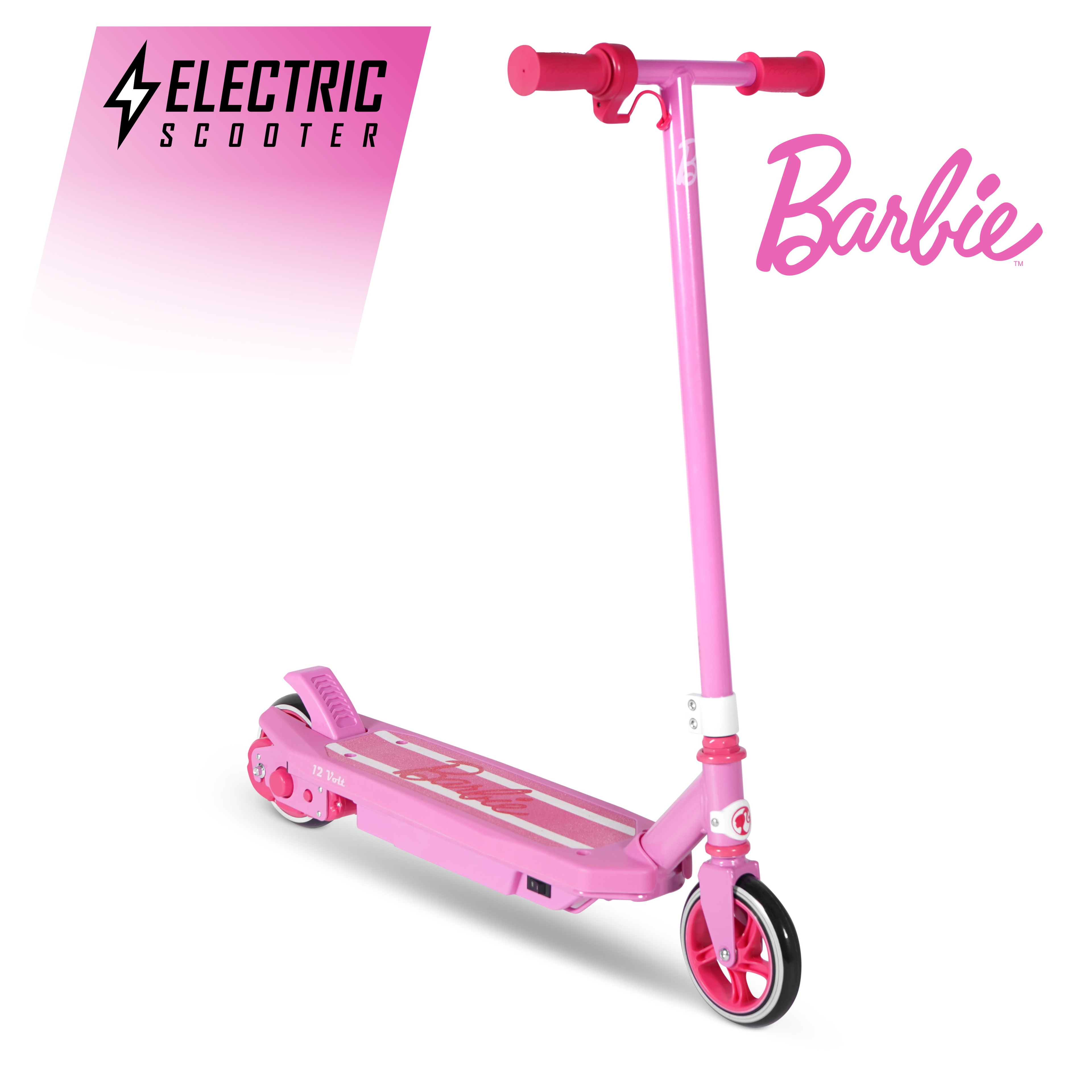 Barbie 12 Volt Jammer, Kids Electric Scooter Ride on, 10 mph Max Speed, for Ages 8+