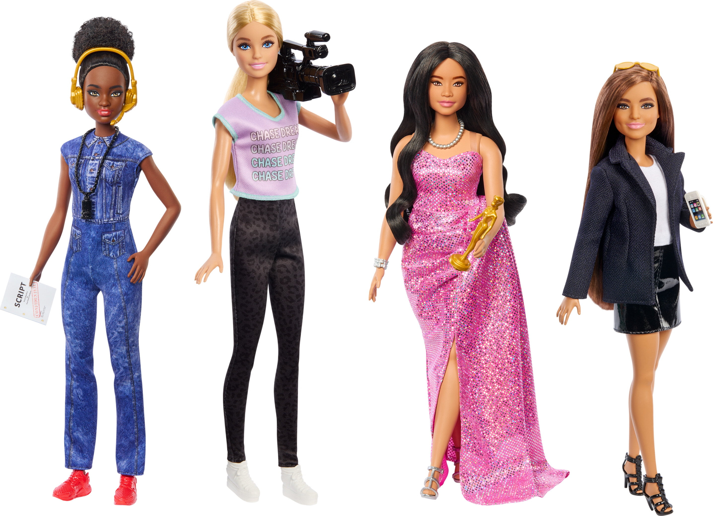 Barbie Careers Women in Film Set of 4 Dolls with Removable Looks & Accessories