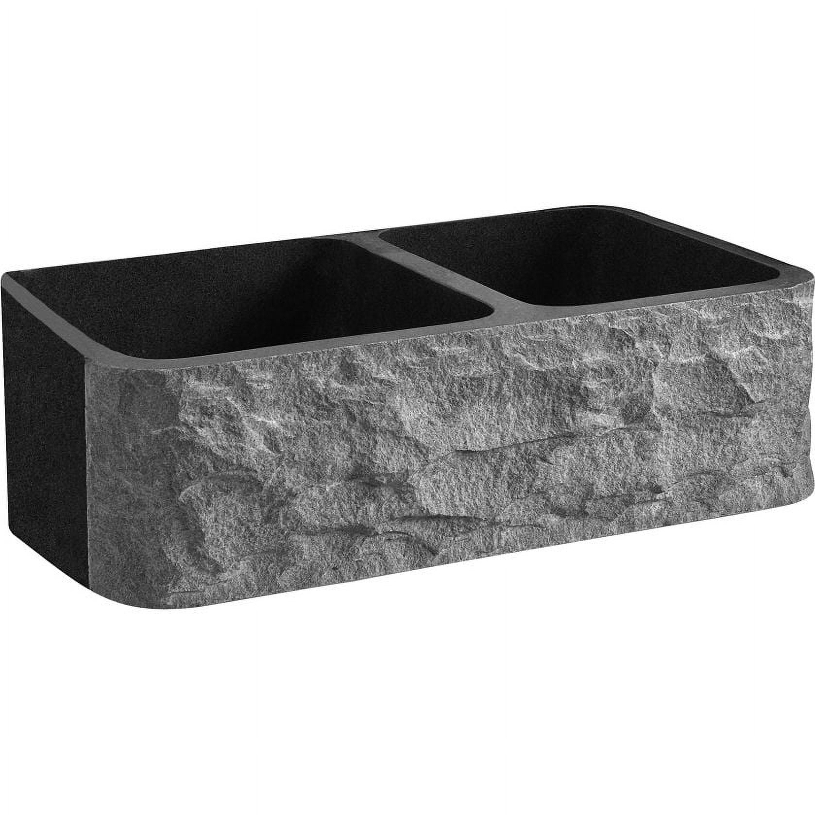 Brandi 33'' L Farmhouse / Apron Double Bowl Engineered Stone Kitchen Sink