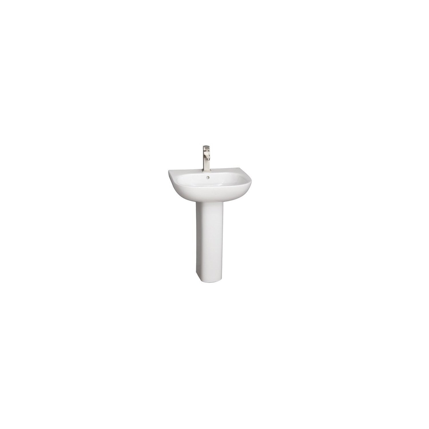 Barclay Tonique White Vitreous China U-Shaped Bathroom Sink with Overflow