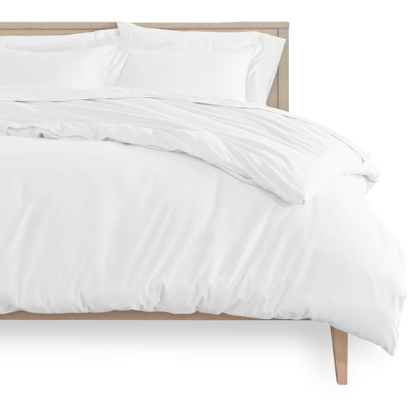 Bare Home Luxury 3 Piece Duvet Cover and Sham Set - Premium 1800 Ultra-Soft Brushed Microfiber - Hypoallergenic, Easy Care, Wrinkle Resistant (Queen, Winter White)
