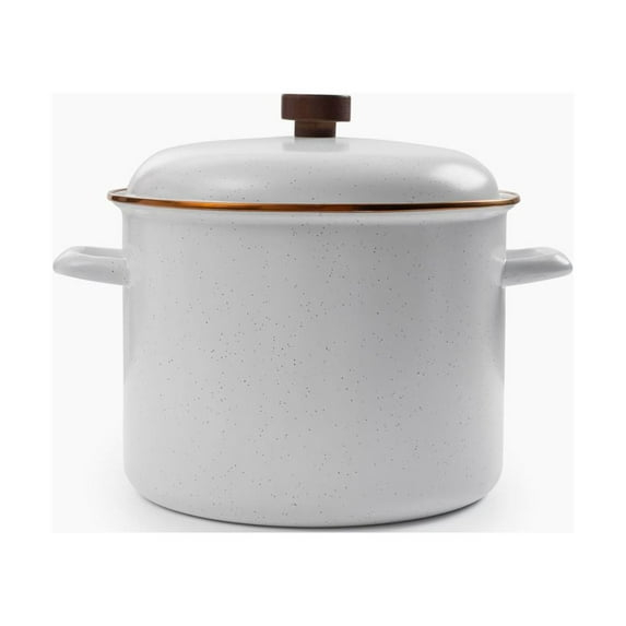 Barebones Enamel Stock Pot, Eggshell, 960 Ounces