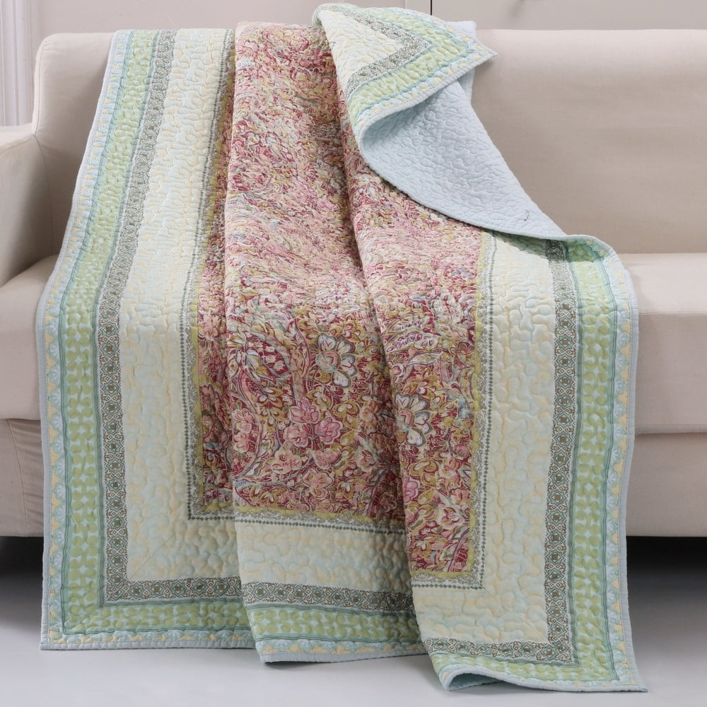Barefoot Bungalow  Palisades Pastel Quilted Throw