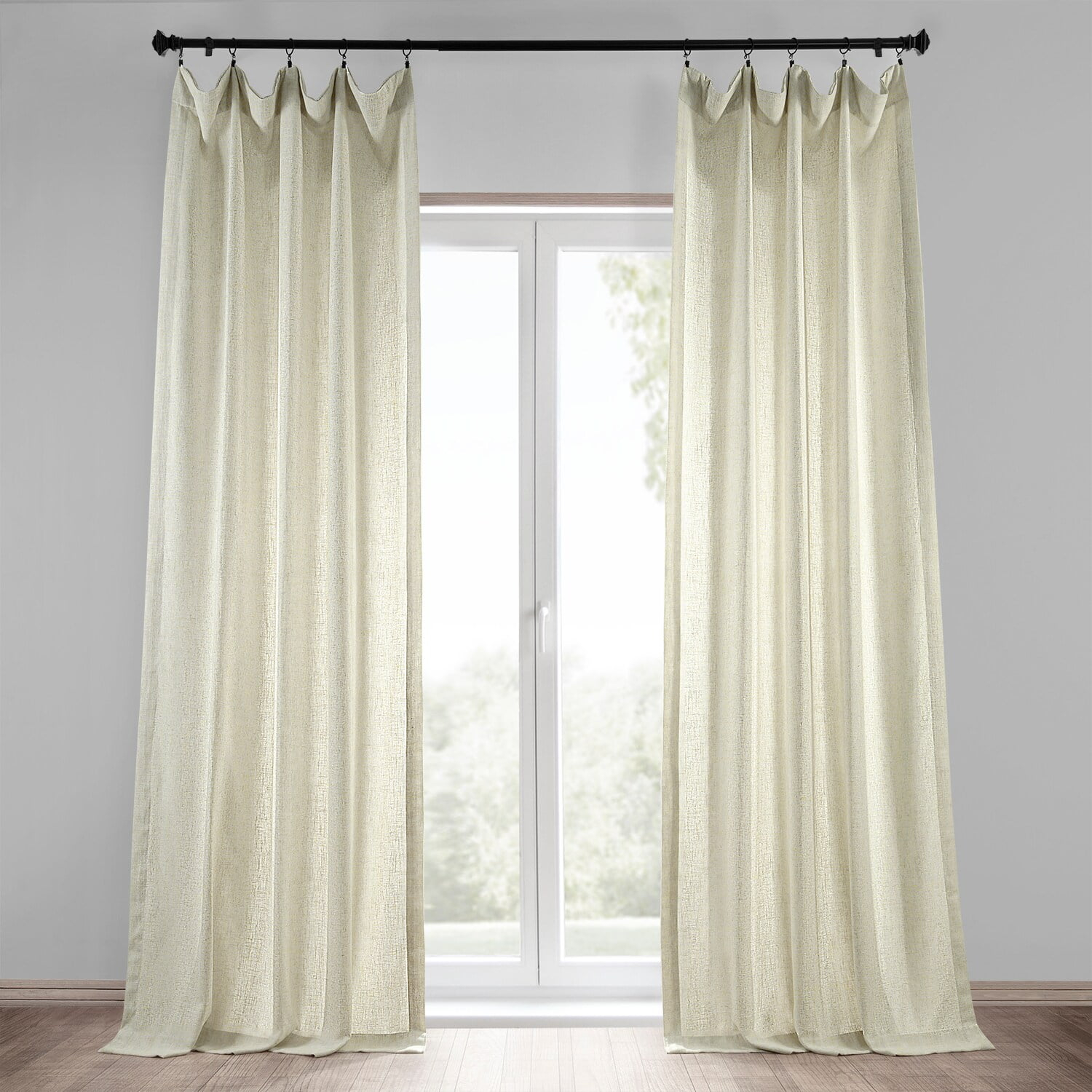Barley Heavy Faux Linen Curtain (1 Panel), Barley, 50W X 96L