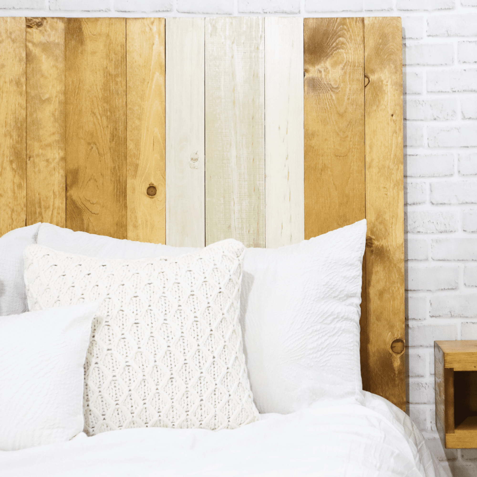 Barn Walls Boho Euro Mix Signature Design, Multicolored Solid Wood Headboard, Floating Panels, Wall Mount, Adjustable Height, Easy Assembly, California King Size