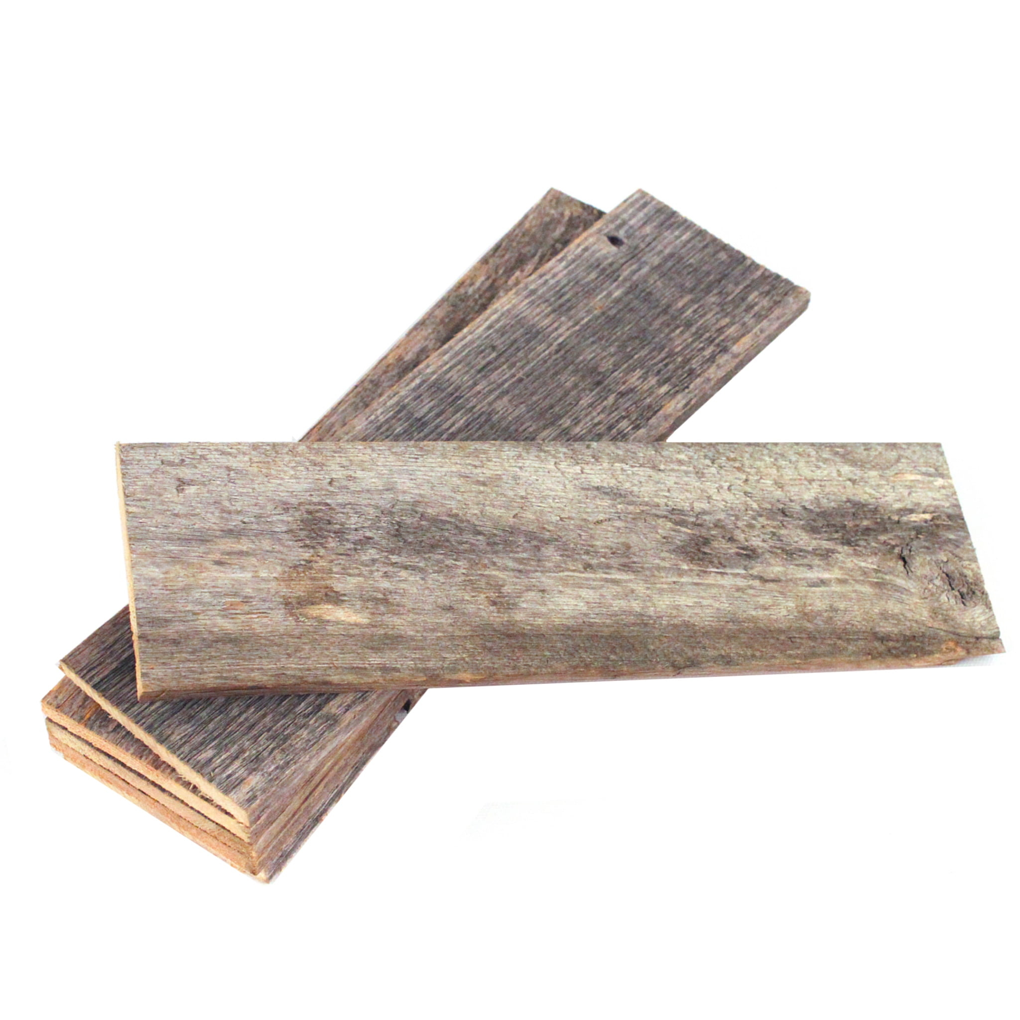 BarnwoodUSA Rustic Farmhouse 36" x 3" Weathered Gray Reclaimed Thin Split Wood Planks, Set of 6
