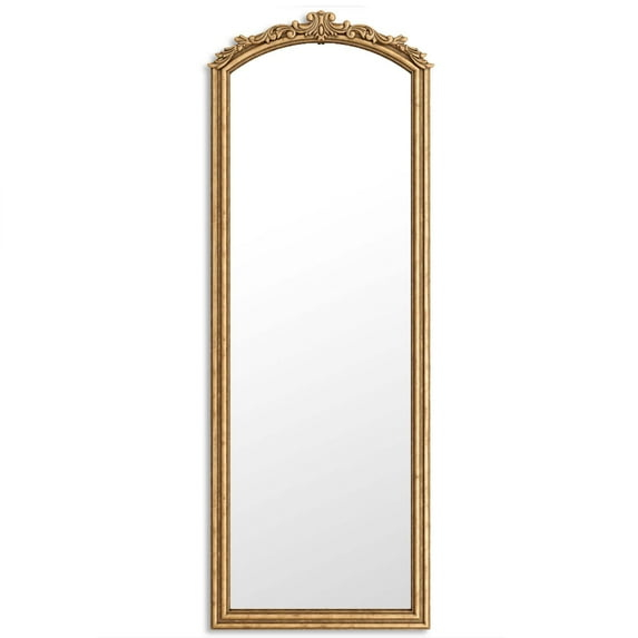 Barnyard Designs 22" x 64" Gold Victorian Full Length Floor Mirror with Ornate Carvings