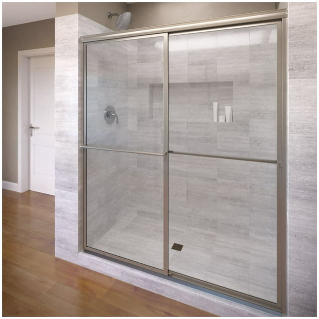 Basco Deluxe 71.5" High x 59" Wide Bypass Framed Shower Door with Clear Glass