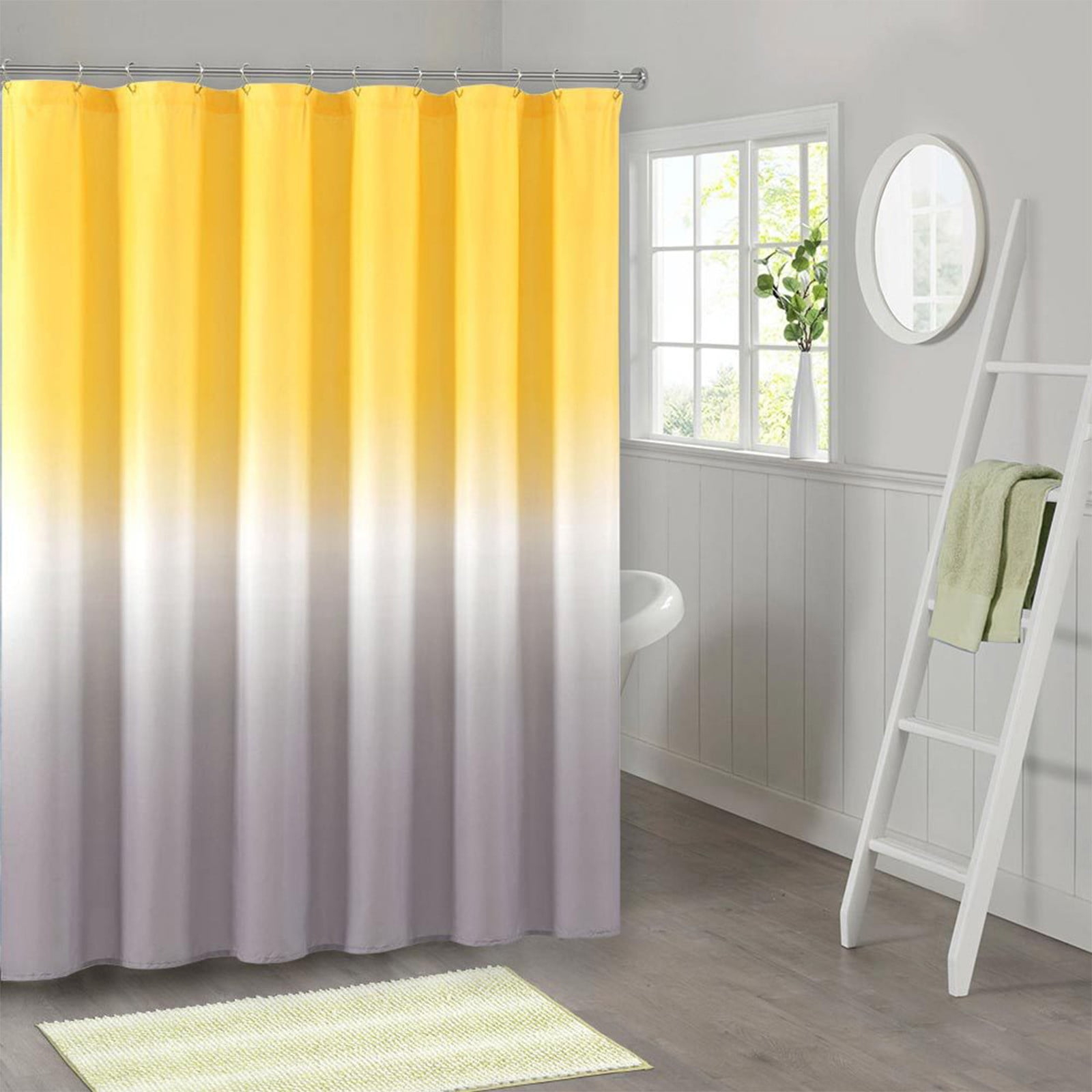 Kate Aurora Living Multi Color Ombre Fabric Shower Curtain - Gray/Yellow