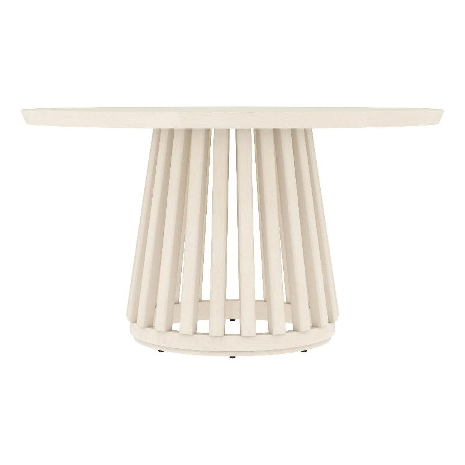 Bassett Mirror Round Crystal Cove Wood Dining Table in Cream