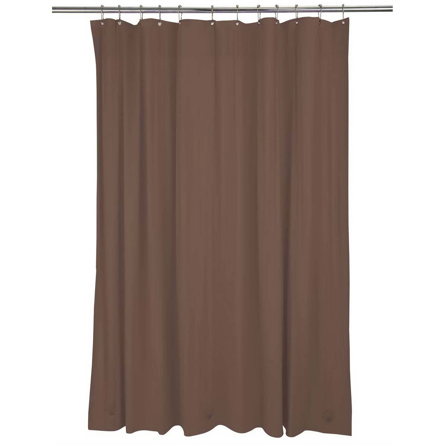 Bath Bliss Heavy Shower Liner with Weighted Hem in Chocolate