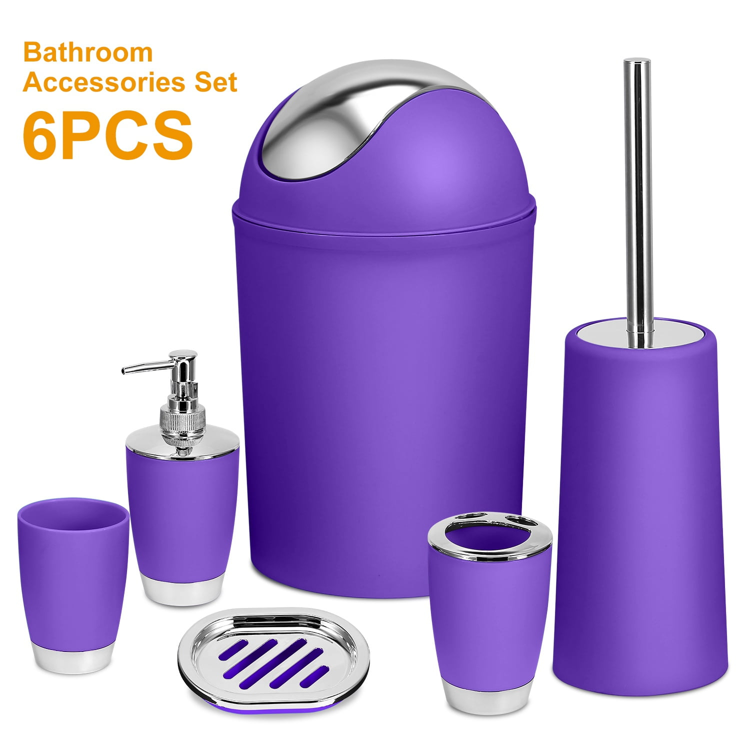 6 Pieces Bathroom Accessories Sets,  Bathroom Set Ensemble Bathroom Toothbrush Holder Set