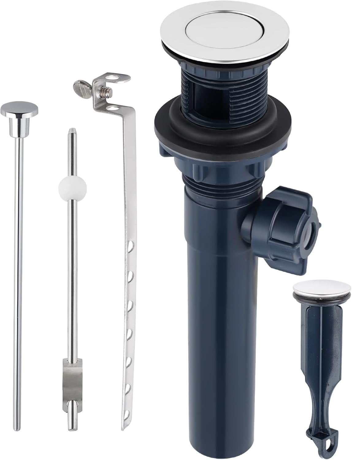 Bathroom Sink Drain with Lift Rod, Pop Up Sink Drain with Overflow, Oil Rubbed Bronze Drain Stopper for Vessel Sink, Assembly for Bathroom Faucet
