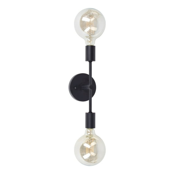 Baton 2-Light Black Wall Sconce