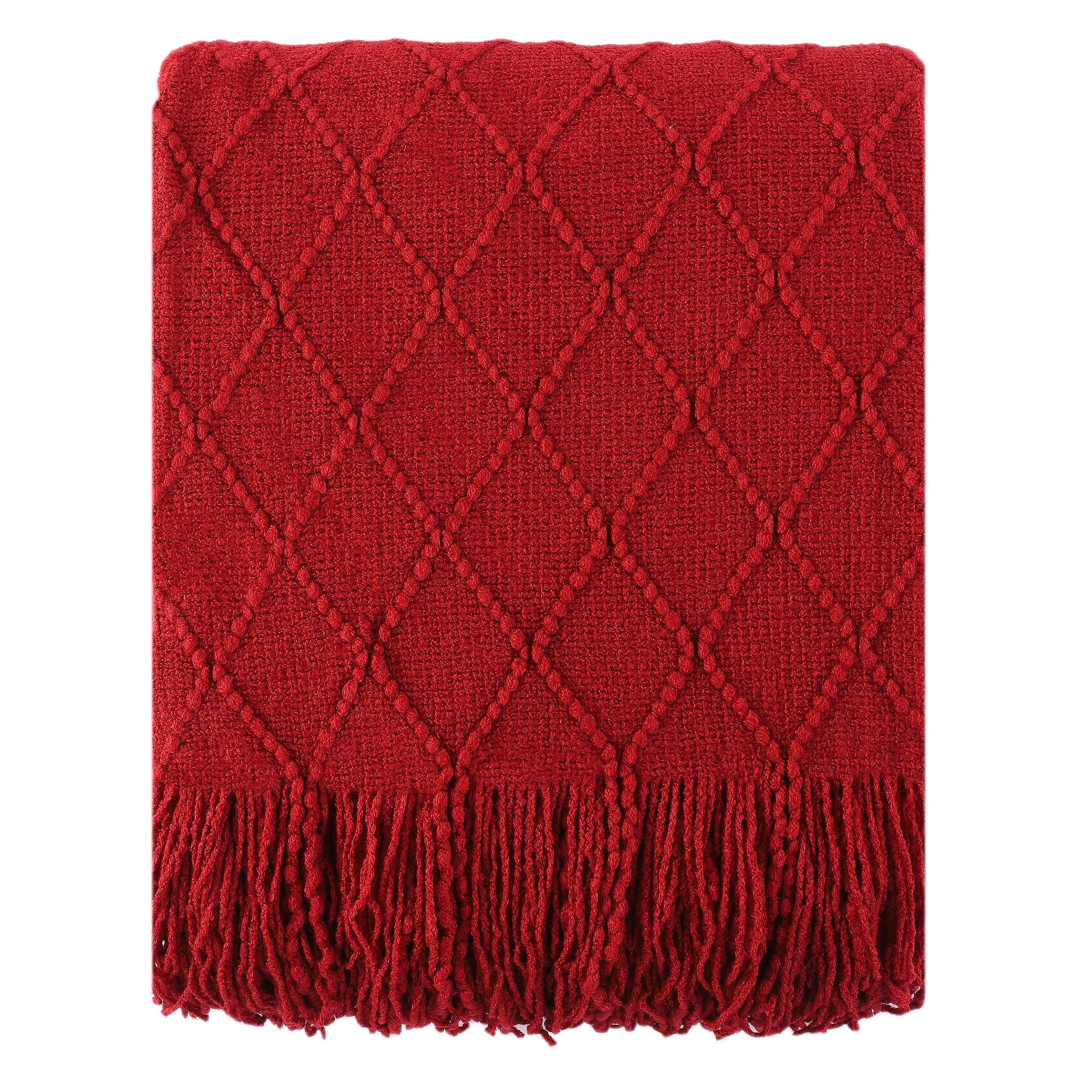 Battilo Dark Red Throw Blanket for Couch, Decorative Red Throws for Sofa Living Room,Housewarming Gifts,Christmas Decor,50"x60"
