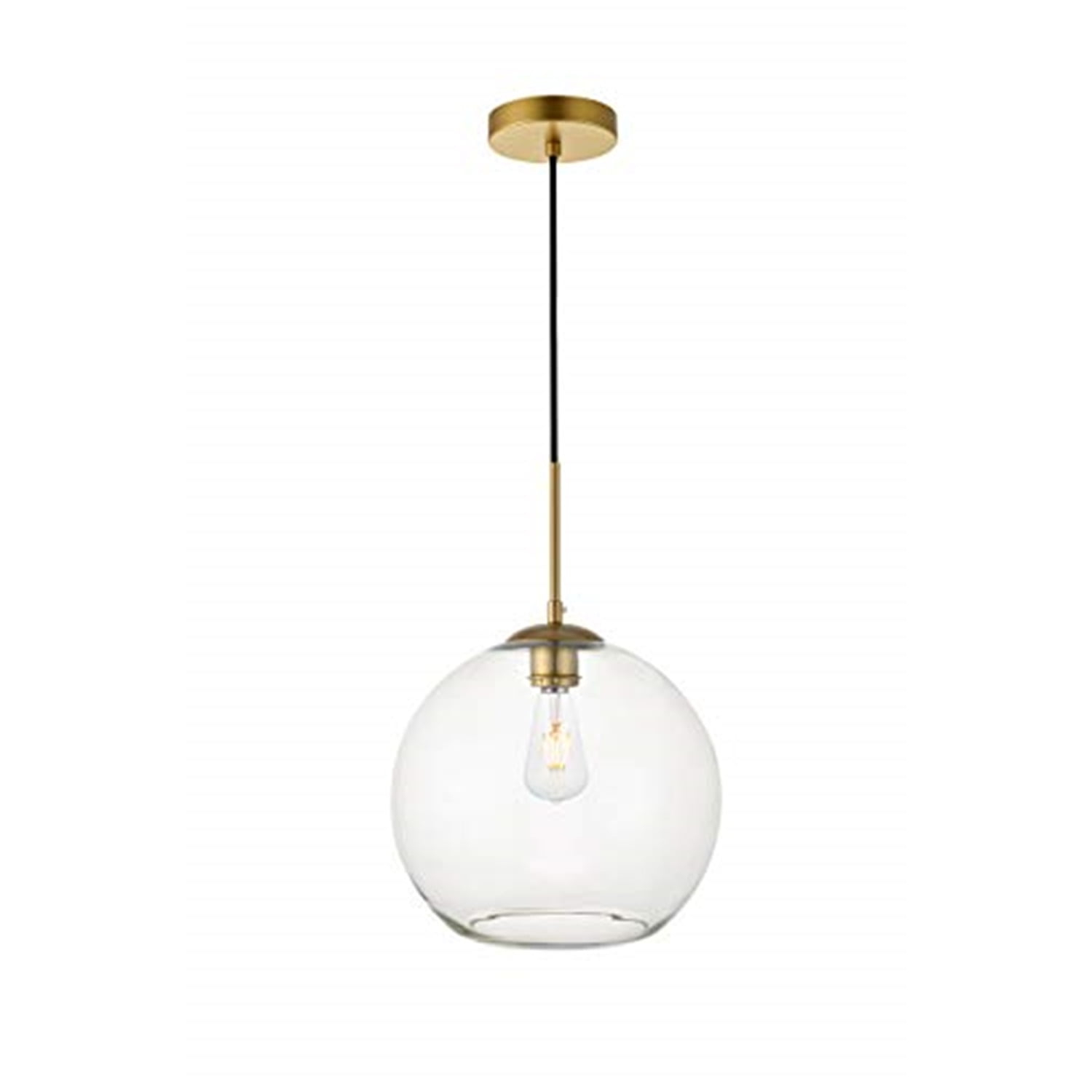 Baxter 1 Light Pendant Ceiling Light with Clear Glass, Brass