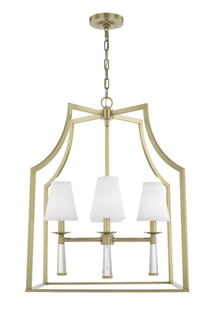 Four Light Chandelier In Minimalist Style 22 Inches Wide By 30 Inches High-Aged Brass Finish    -Traditional Installation Crystorama Lighting 8864-Ag