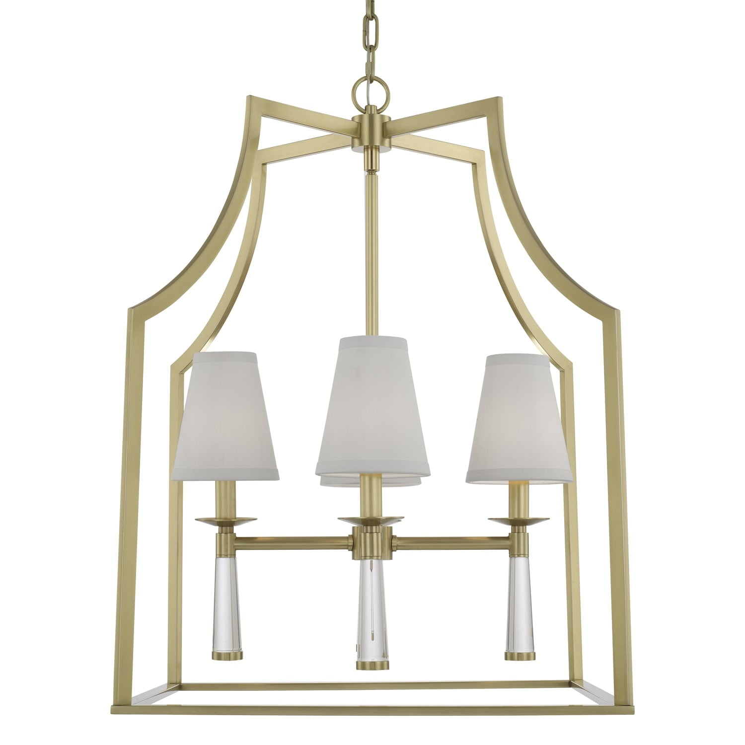Four Light Chandelier In Minimalist Style 22 Inches Wide By 30 Inches High-Aged Brass Finish    -Traditional Installation Crystorama Lighting 8864-Ag