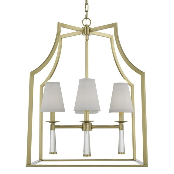 Four Light Chandelier In Minimalist Style 22 Inches Wide By 30 Inches High-Aged Brass Finish    -Traditional Installation Crystorama Lighting 8864-Ag