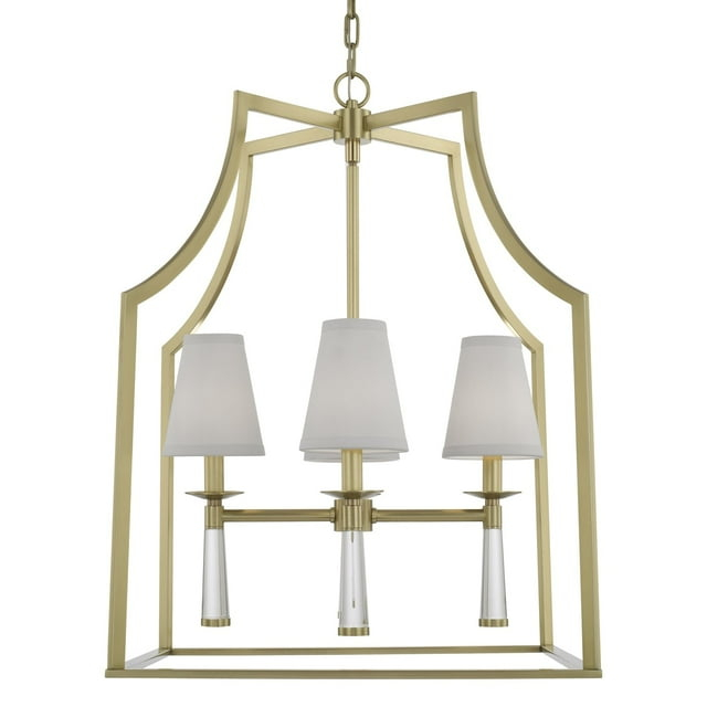 Four Light Chandelier In Minimalist Style 22 Inches Wide By 30 Inches High-Aged Brass Finish    -Traditional Installation Crystorama Lighting 8864-Ag