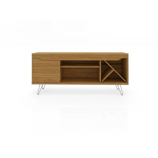 Baxter Mid-Century- Modern TV Stand with Wine Rack in Cinnamon, 23.03 x 53.54 x 14.17 in.