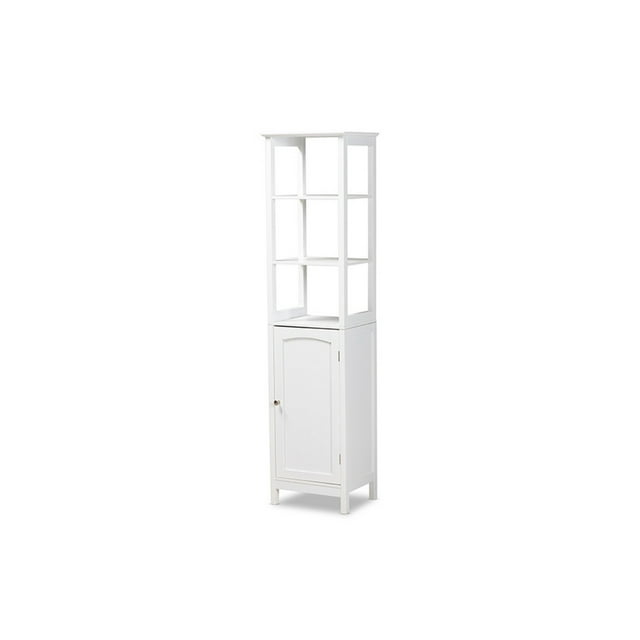 Baxton Studio Beltran Modern and Contemporary White Finished Wood Bathroom Storage Cabinet