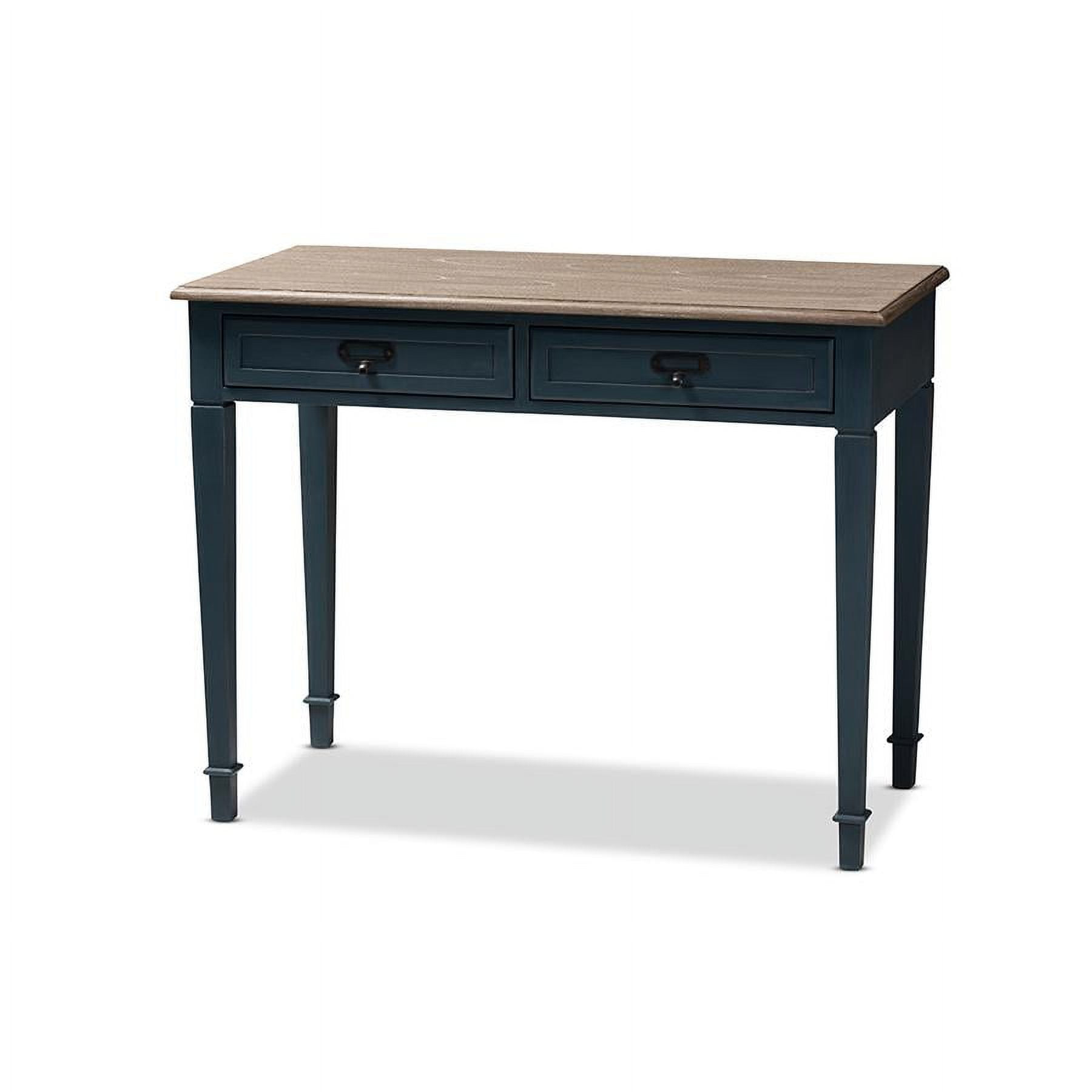 Baxton Studio Dauphine Wood Accent Writing Desk in Blue
