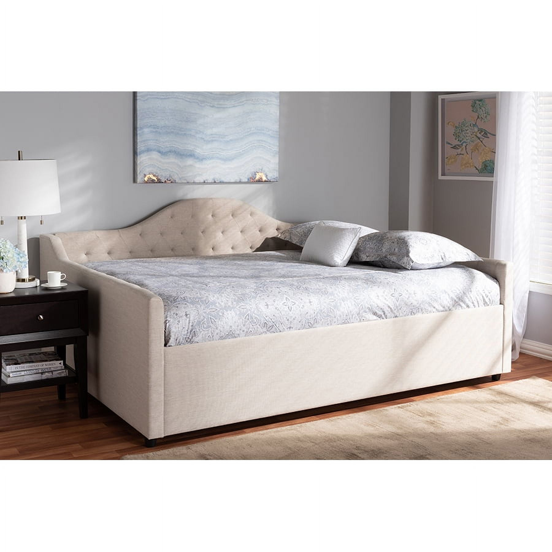Baxton Studio Eliza Modern and Contemporary Fabric Upholstered Daybed