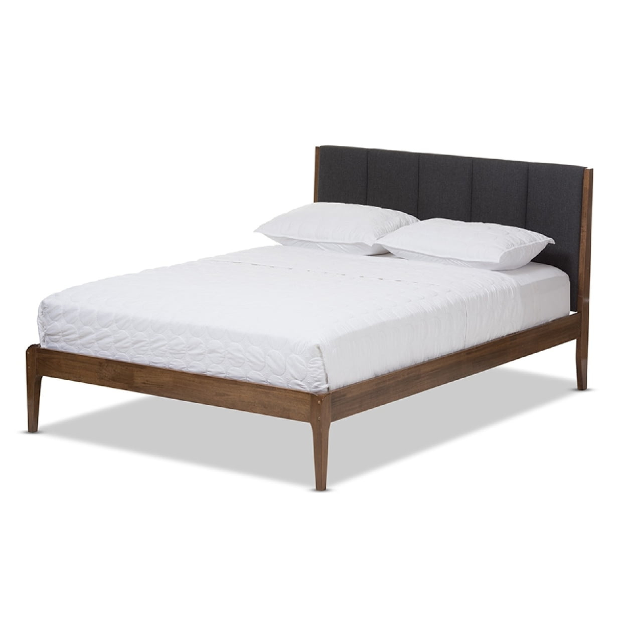 Baxton Studio Ember Mid-Century Platform Bed, Multiple Sizes, Multiple Colors